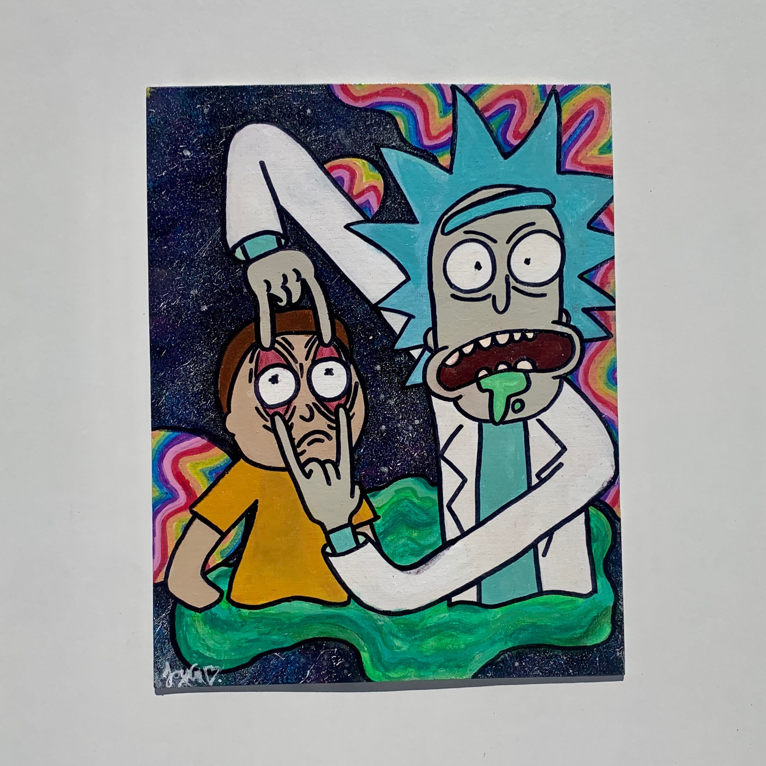 Trippy Rick and Morty Art Space Psychedelic Poster Wall Etsy Australia
