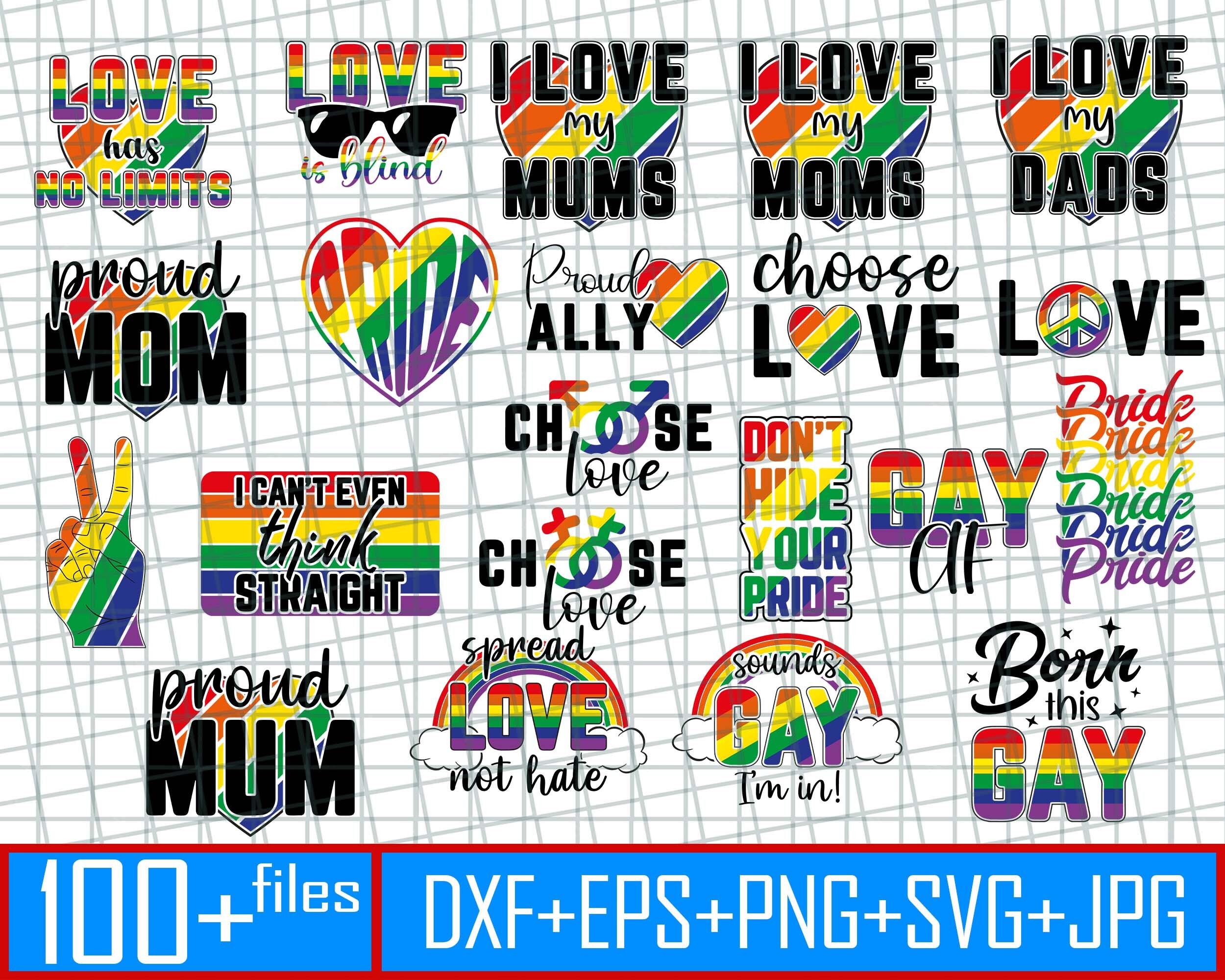 100 Files LGBTQ Svg Png, LGBT Svg Bundle, Pride Month, Gay Pride Svg ...