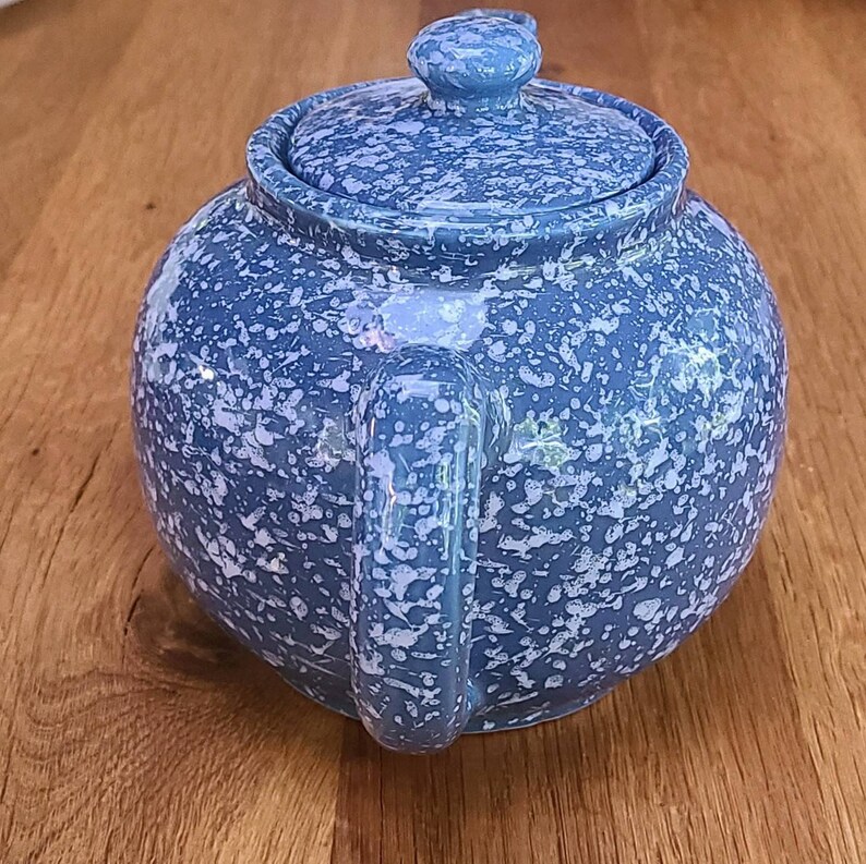 Modern Farmhouse Blue Speckled Teapot Vintage. Ceramic Teapot Etsy