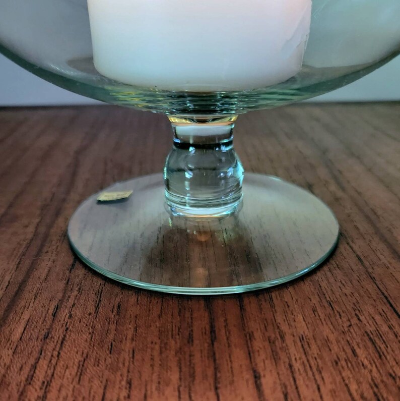 Blown Glass Hurricane Candle Holder. Pillar Candle Lamp Hand Etsy