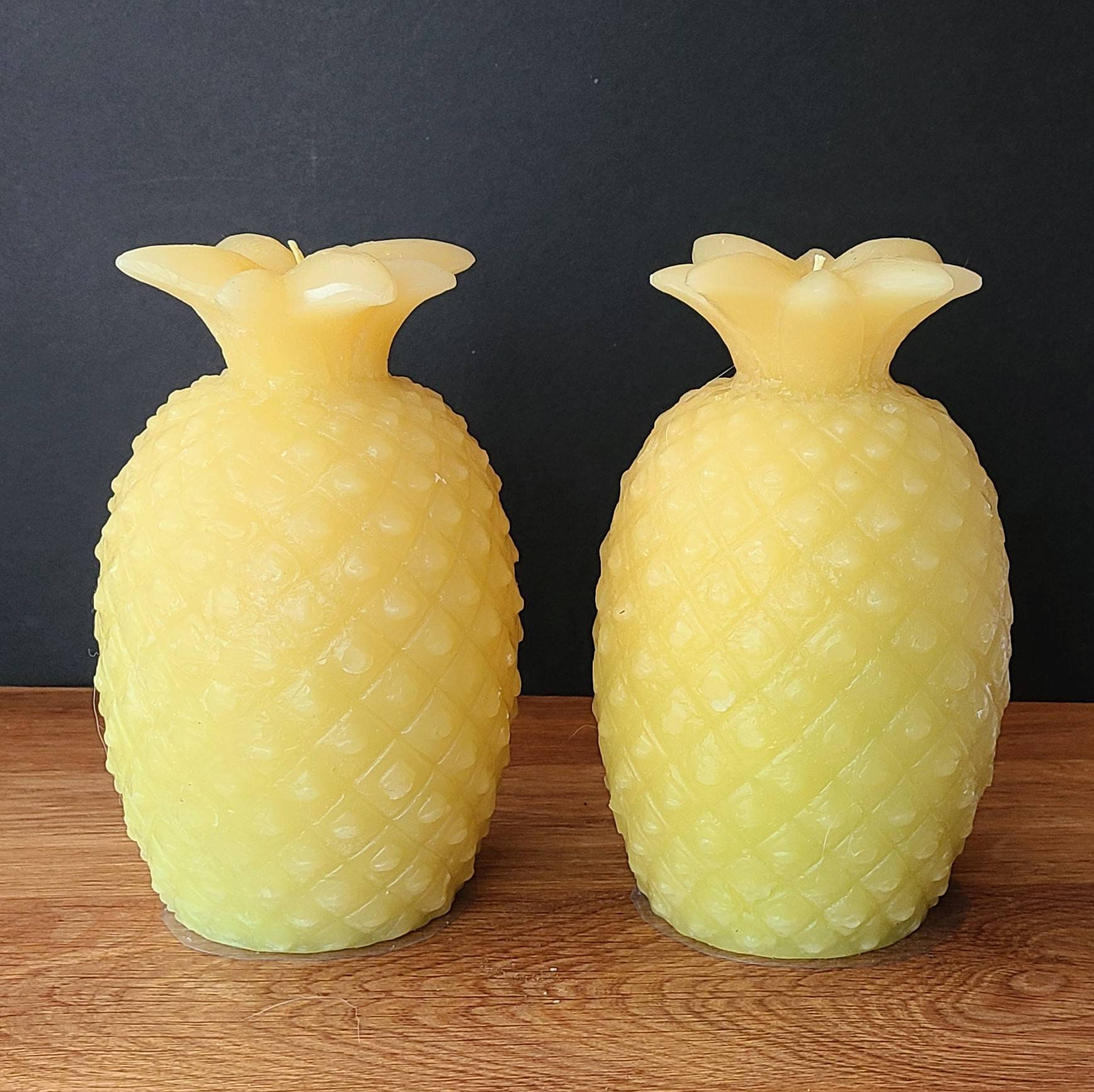 Large pineapple candles sculpture. Vintage Beeswax candle ornaments