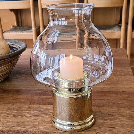 6 ½” Crackle Glass Hurricane Chimney Candle Sconce Lamp Shade Light Globe MCM 