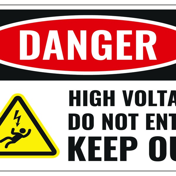 High Voltage Do Not Enter Keep Out Danger Indoor/Outdoor Safety Sign 5 pack 18"Wx 12"H 4mm corrugated plastic