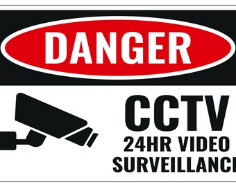 CCTV Danger Indoor/Outdoor Safety Sign 5 pack 18&quot;Wx 12&quot;H 4mm corrugated plastic