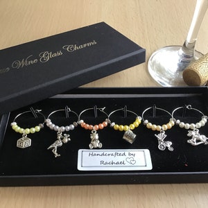 Hand Crafted " New Born" Themed Wine Glass Charms