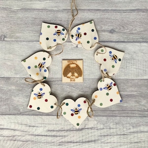 Emma Bridgewater Bee Bunting, Polka Dot Garland, Garden Decor for Nature Lover, Bumblebee Gifts