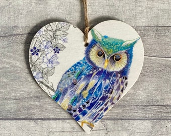 Autumn Owl Decoration, Woodland Animal Ornament, Bird Wall Decor for Fall, Nature Lover Gifts