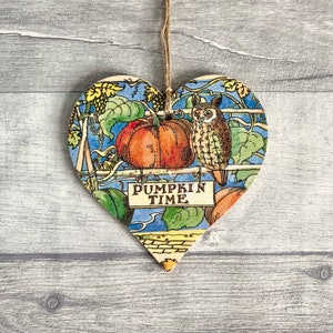Emma Bridgewater Pumpkin Time Decoration, Autumn Owl Ornament, Cottagecore Decor for Fall, Owl Gifts