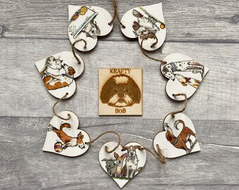 Dog Garland, Dog Bunting, Dog Gift for Friend, Wooden Dog Decoration for Daughter, Birthday Gift for Dog Lover, Christmas Gift from the Dog