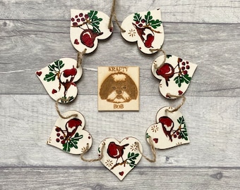 Emma Bridgewater Robin Bunting, Christmas Robin Gifts, Wooden Winter Berry Garland, Garden Bird Decor