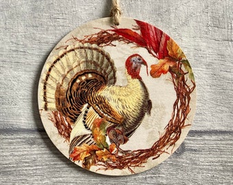 Turkey Decoration, Birthday Gift for Farmer, Wooden Turkey Ornament, Thanksgiving Gift for Host, Thanksgiving Decor for Mom
