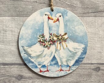 Goose Decoration, Wooden Goose Gifts for Mum, Geese Gifts for Friend, Christmas Gift for Bird Lover, Bird Gifts for Wife, Geese Ornament