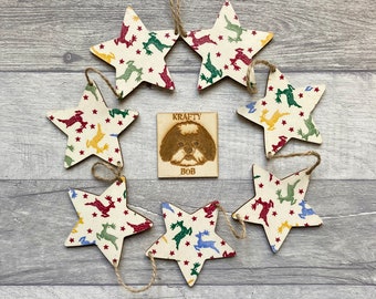 Emma Bridgewater Reindeer Bunting, Christmas Star Garland for Animal Lover, Festive Wall Decor
