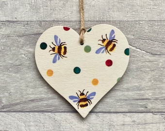 Emma Bridgewater Bee Decoration, Wooden Polka Dot Ornament, Bumblebee Gifts for Nature Lover