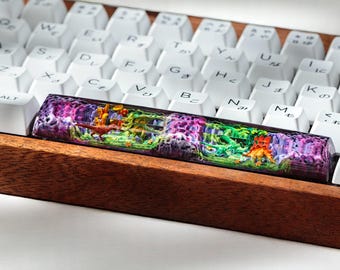 Tecla de resina de dinosaurio antiguo / Tecla de barra espaciadora hecha a mano para teclado mecánico / Tecla artesanal de dinosaurio, regalo para él, regalo para ella