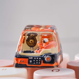 Keycap Astronauts Artisan,Benutzerdefinierte Artisan Tastenkappen,Schlüsselkappen Set,handgefertigtes Geschenk,Orange Tastenkappen, Niedliche Kugel Tastenkappen,Keycap Cherry MX