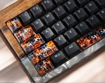 Keycap Koi fish artisan keycap,Custom Handmade keycaps,Keycaps anime cute,orange black keycaps, mechanical keyboard,gift ideas,Handmade gift