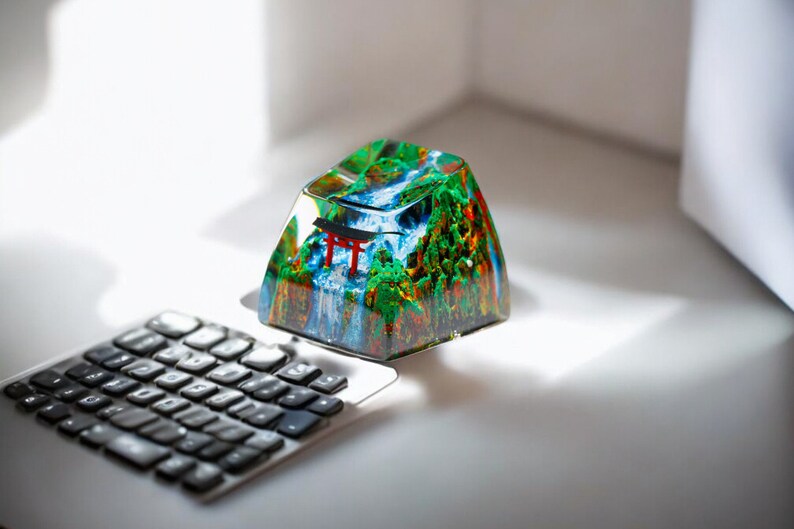 Keycap Torii Gate in Autumn,Custom Handmade keycaps,Keycaps anime cute,Birthday gift, mechanical keyboard,Keycap Cherry MX, japanese keycaps image 8