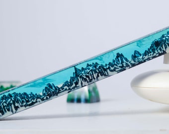 Keycap Artisan Snow mountain,Keycaps  cute,Custom Blue keycaps,artisan keycap spacebar,handmade gift,backlit keycaps,3d printed Keycap