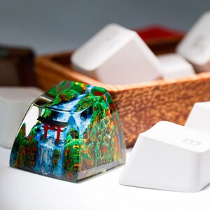 Keycap Torii Gate in Autumn,Custom Handmade keycaps,Keycaps anime cute,Birthday gift, mechanical keyboard,Keycap Cherry MX, japanese keycaps image 6