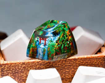 Keycap Torii Gate in Autumn,Custom Handmade keycaps,Keycaps anime cute,Birthday gift, mechanical keyboard,Keycap Cherry MX, japanese keycaps