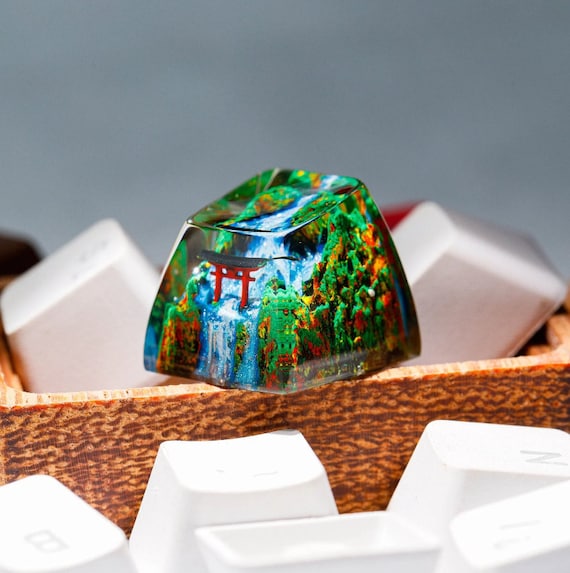 Keycap Torii Gate in Autumn,Custom Handmade keycaps,Keycaps anime cute,Birthday gift, mechanical keyboard,Keycap Cherry MX, japanese keycaps