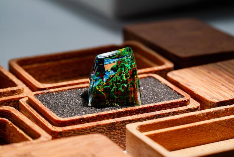 Keycap Torii Gate in Autumn,Custom Handmade keycaps,Keycaps anime cute,Birthday gift, mechanical keyboard,Keycap Cherry MX, japanese keycaps image 3