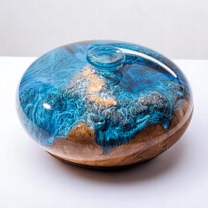 Wood and Resin Vase | Handmade Epoxy Flower Vase | Modern Rustic Home Decor | Burl Wood Art Vase | Unique Table Centerpiece
