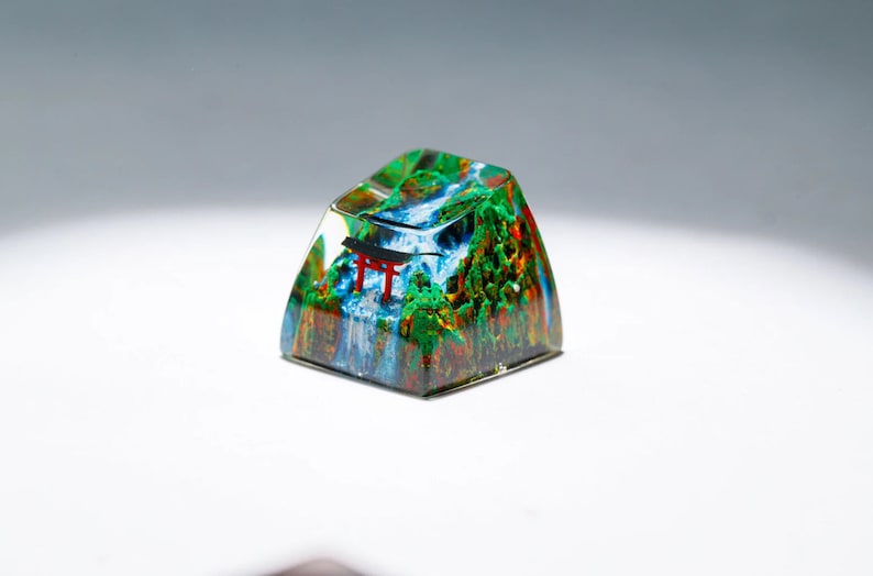 Keycap Torii Gate in Autumn,Custom Handmade keycaps,Keycaps anime cute,Birthday gift, mechanical keyboard,Keycap Cherry MX, japanese keycaps image 5