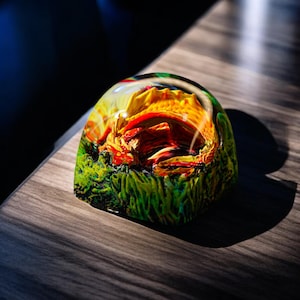 Keycap Artisan Dragon ESC, benutzerdefinierte handgemachte Tastenkappen, orange Tastenkappe, personalisiertes Geschenk, handgemachtes Geschenk, Handwerker-Schlüsselkappe Leertaste, mechanische Tastatur