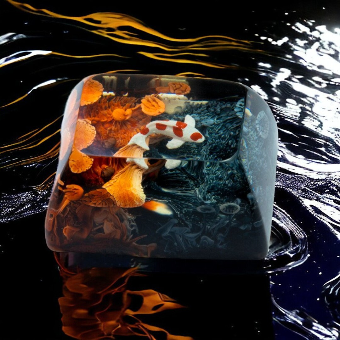 Koi Fish Artisan Keycap, Custom Keycaps, Koi Fish Resin Keycap, Koi ...