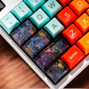 Galaxy Artisan Keycaps, Custom Artisan Keycaps,Cute anime keycaps, Galaxy Purple Keycaps,boyfriend gift box, gift ideas, birthday gifts