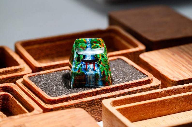 Keycap Torii Gate in Autumn,Custom Handmade keycaps,Keycaps anime cute,Birthday gift, mechanical keyboard,Keycap Cherry MX, japanese keycaps image 2