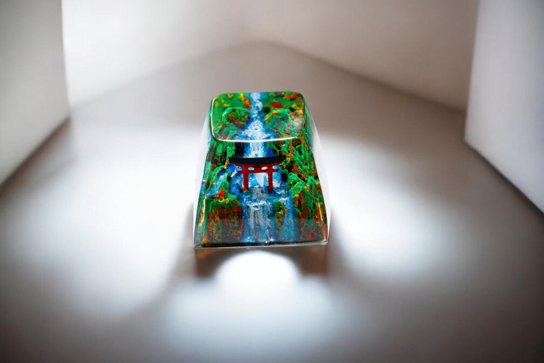 Keycap Torii Gate in Autumn,Custom Handmade keycaps,Keycaps anime cute,Birthday gift, mechanical keyboard,Keycap Cherry MX, japanese keycaps image 7