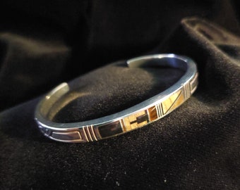 Navajo Inlaid Cuff Bracelet by Supersmith Jewelers