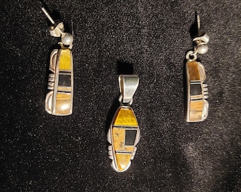 Ervin Hoskie Navajo Pendant and Earring Set