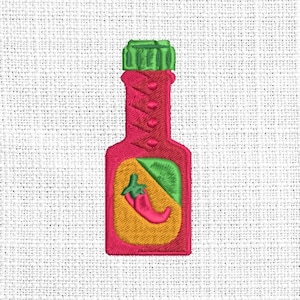 Hot Sauce Embroidery Design File- Hot Sauce Machine Embroidery file- Hot Sauce Digital Embroidery File- Fiesta Embroidery File