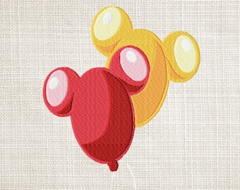 Archivo de bordado de globos de ratón. Archivo de bordado de Mickey Machine, archivo de bordado de Magic Kingdom, archivo de archivo de bordado baby boy