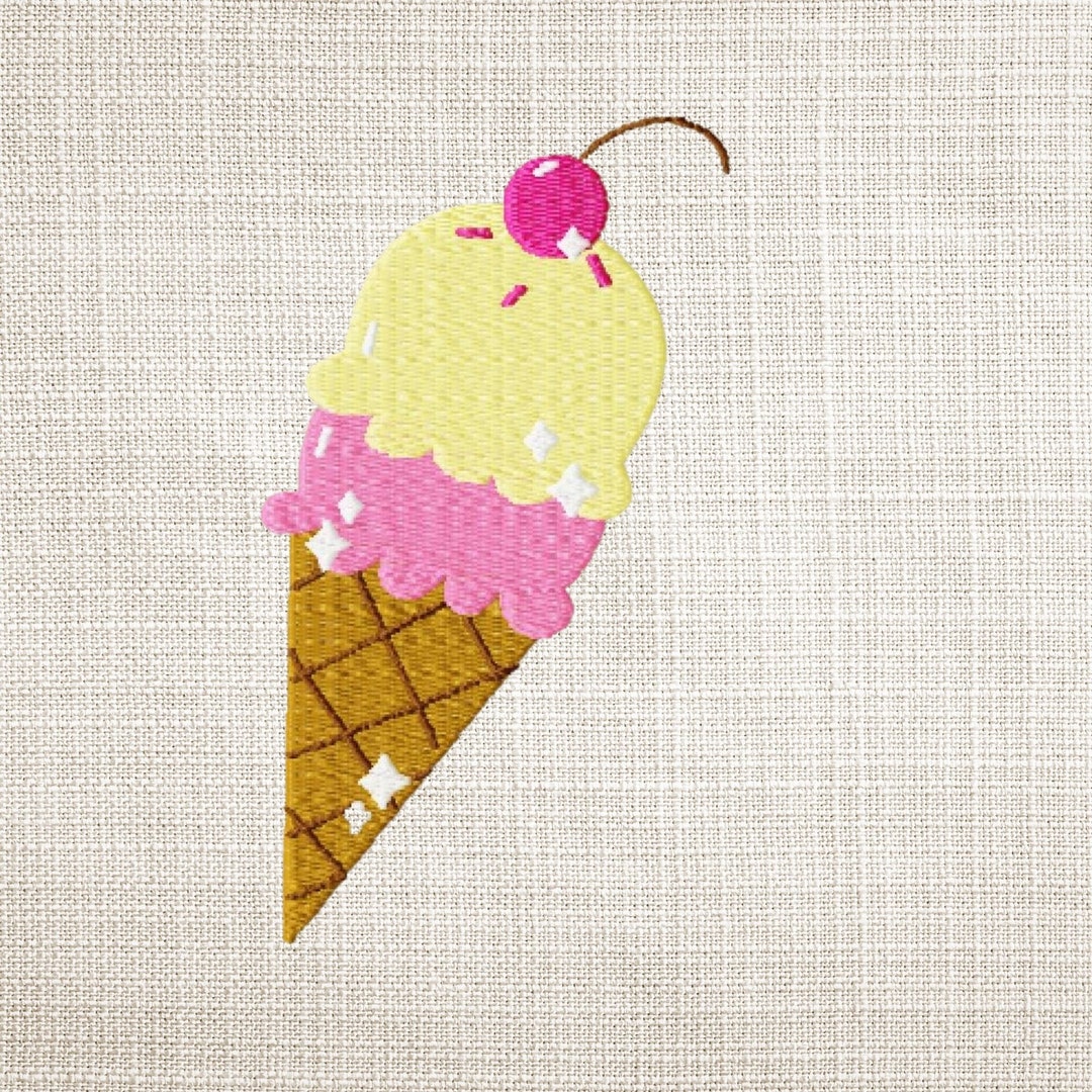 Ice Cream Cone Embroidery Design File Summer Machine Embroidery File