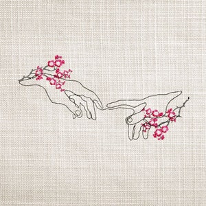 cherry blossom art Embroidery Design File- Creation of Adam Machine Embroidery file- creation of adam Digital Embroidery File-