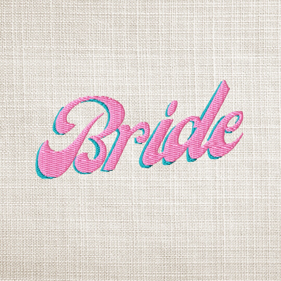 Bride Block Lettering Bride Embroidery File. Retro Lettering Machine Embroidery File, Bride ...