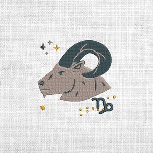 山羊座の刺繍ファイル | 星占い機械刺繍ファイル | 星座機械刺繍 | 占星術刺繍 | CapricornArt