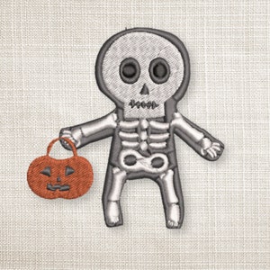 Skeleton Cute Machines Embroidery File. Cute Halloween, Halloween Machine Embroidery, Skeleton Embroidery File