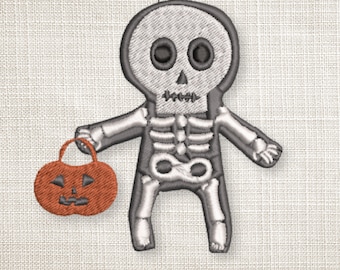 Skeleton Cute Machines Embroidery File. Cute Halloween, Halloween Machine Embroidery, Skeleton Embroidery File