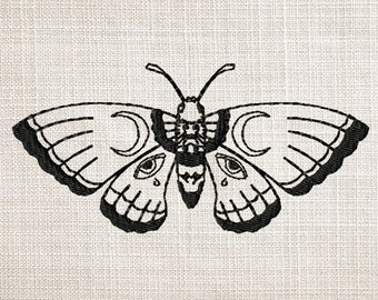 Lunar Moth Design File- moth Embroidery file- Moth outlin Embroidery File- Moth art Embroidery File- Spring Decoration