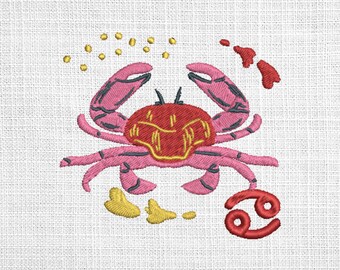 Archivo de bordado de Cáncer / Archivo de bordado a máquina del horóscopo / Bordado a máquina del zodíaco / Bordado de astrología / Arte de Cáncer