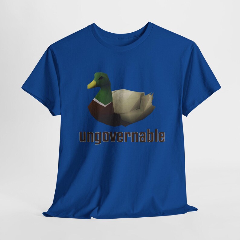 Ungovernable Low Poly Duck Funny Meme Shirt, Ironic Gen Z Meme, Oddly ...