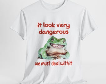 It Looks Very Dangerous Frog Meme, Funny Frog Meme Shirt, Ironic Shirt, Weirdcore Clothing, Unhinged, Cursed, Gift, Best Seller Shirt