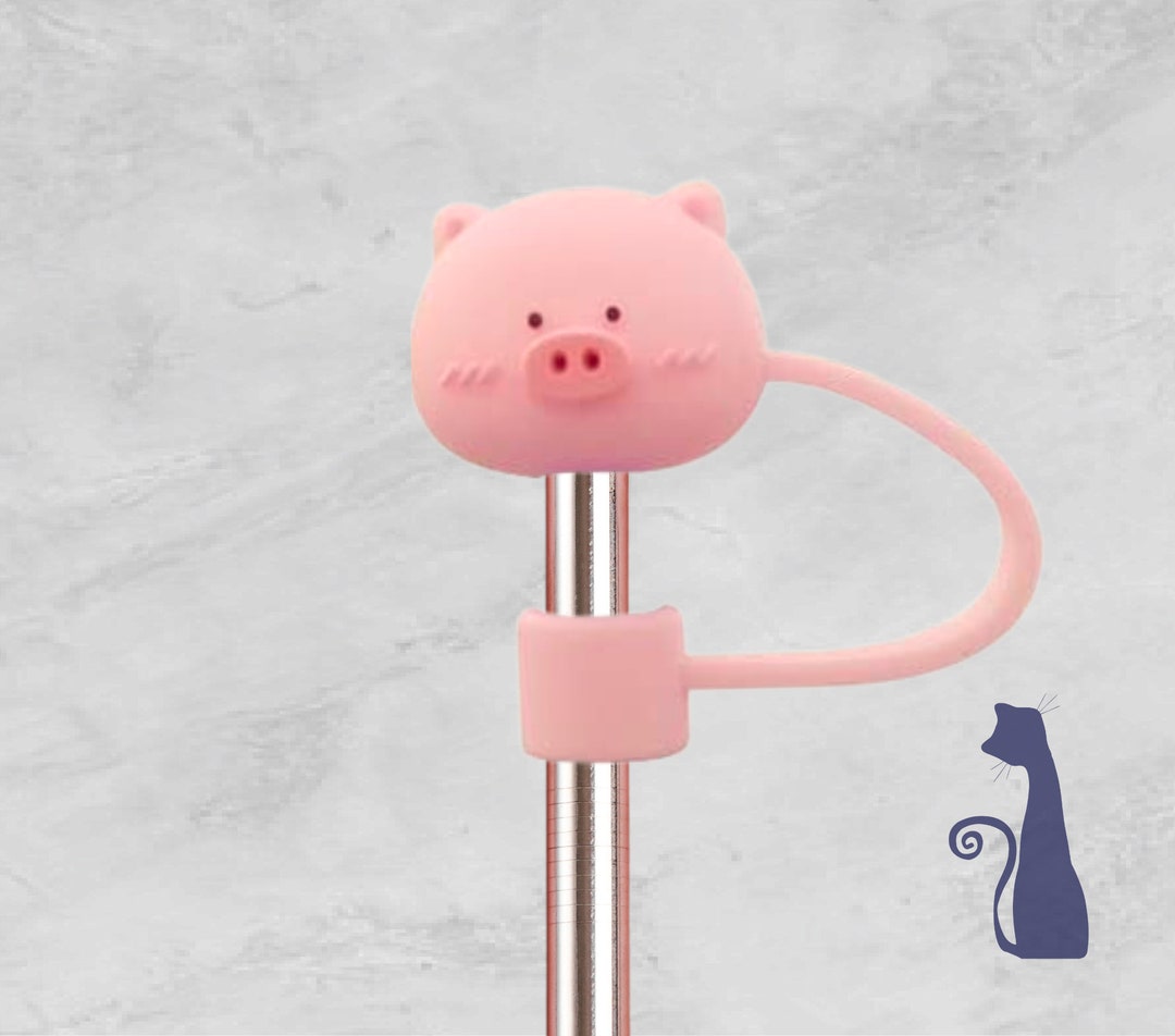 Pig Straw Topper, Straw Cover, Straw Charm, Straw, Straw Topper, Farm