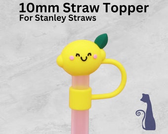 Lemon Straw Topper, 10mm Straw Topper, Lemon, Straw Topper, Straw Covers, Straw Charms, Straw Caps, Stanley Straws, Stanley Cup